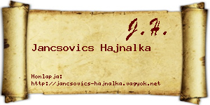 Jancsovics Hajnalka névjegykártya